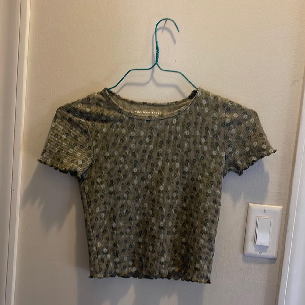 green floral crop top